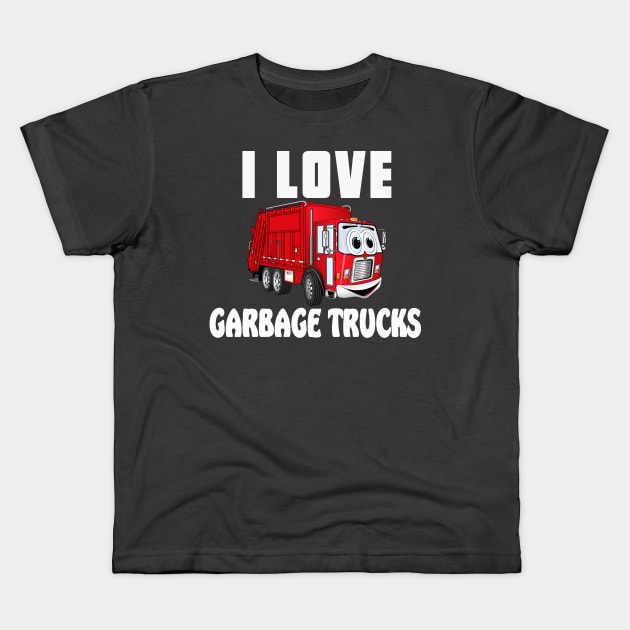 Garbage Truck Kids T-Shirt by Happy Art Designs